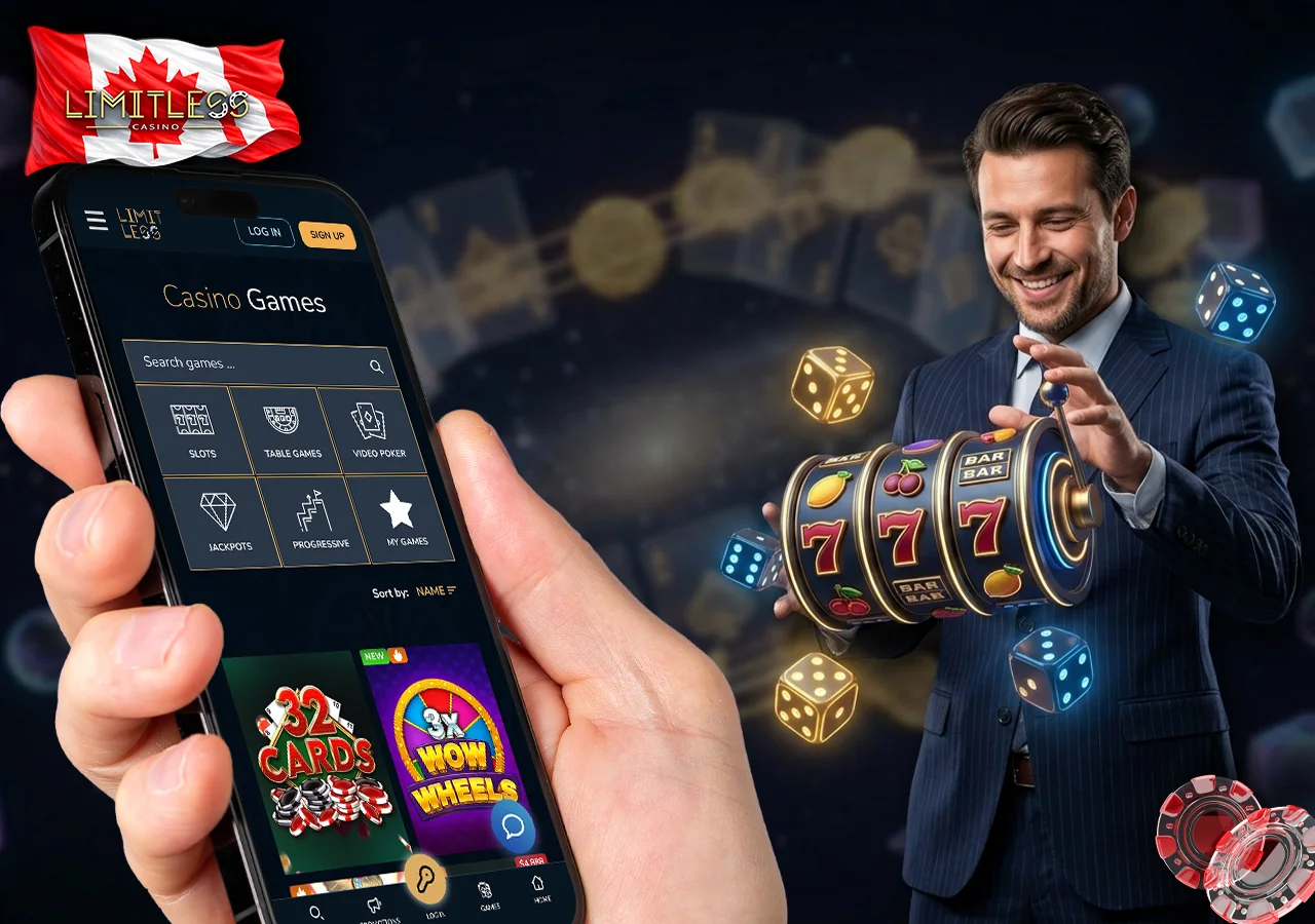 Extensive Limitless Casino collection of modern video slots with progressive jackpots and high return to player