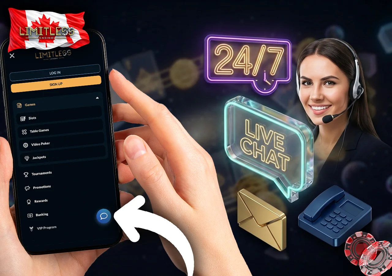 Professional Limitless Casino customer support service with twenty four seven live chat and email assistance department